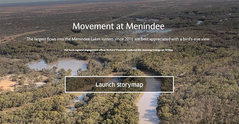 Take a bird's-eye view tour of the Menindee Lakes following the recent large flows into the system.
