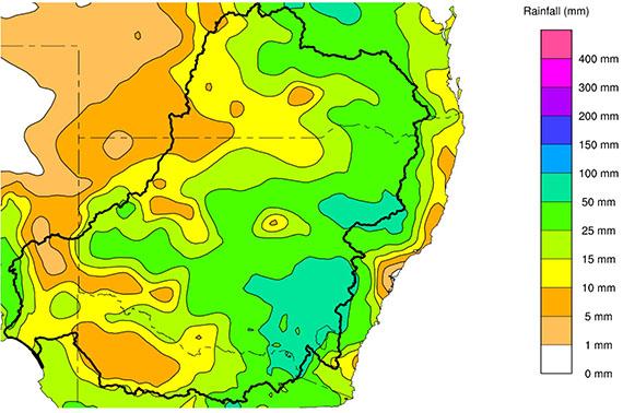 Rainfall totals from 1 to 7 November 2022.