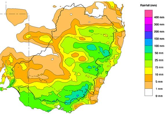 Rainfall totals from 14 September to 9am on 20 September 2022.