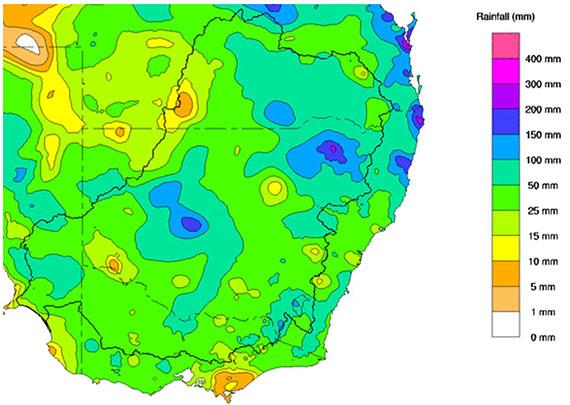 Rainfall totals from 18 to 24 October 2022.