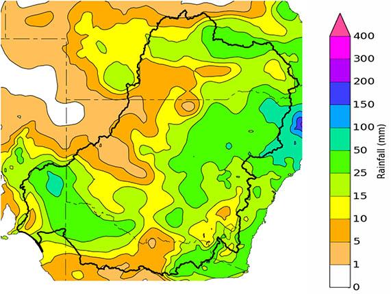 Rainfall totals from 20 September to 26 September 2022.