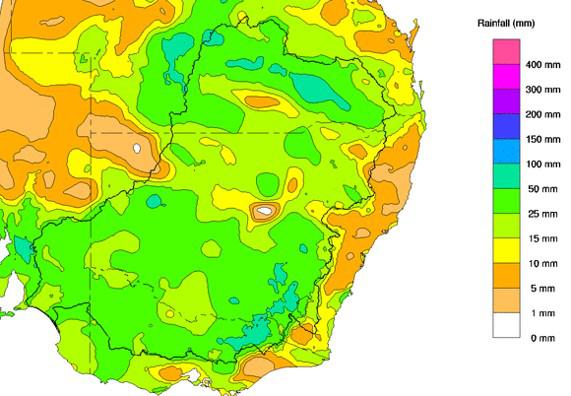 Rainfall totals from 6 September to 9am on 12 September 2022