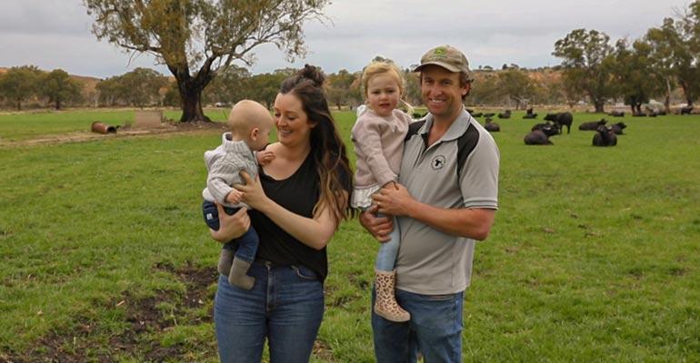 Corey Jones and his family on their Mypolonga farm