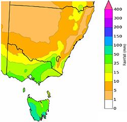 Total forecast rainfall for 7 days, 15 to 21 November (guide only).