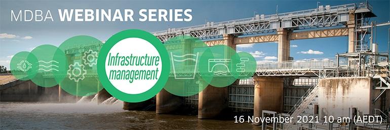 Image promoting MDBA Webinar series on Infrastructure management